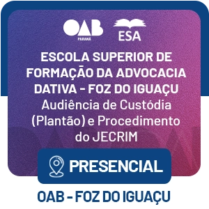 5559 Escola Superior de Formação da Advocacia Dativa – Foz do Iguaçu – AUDIÊNCIA DE CUSTÓDIA (PLANTÃO) E PROCEDIMENTO DO JECRIM 